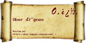 Ober Ágnes névjegykártya